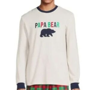 Dearfoams Navy Trim Cream Shirt